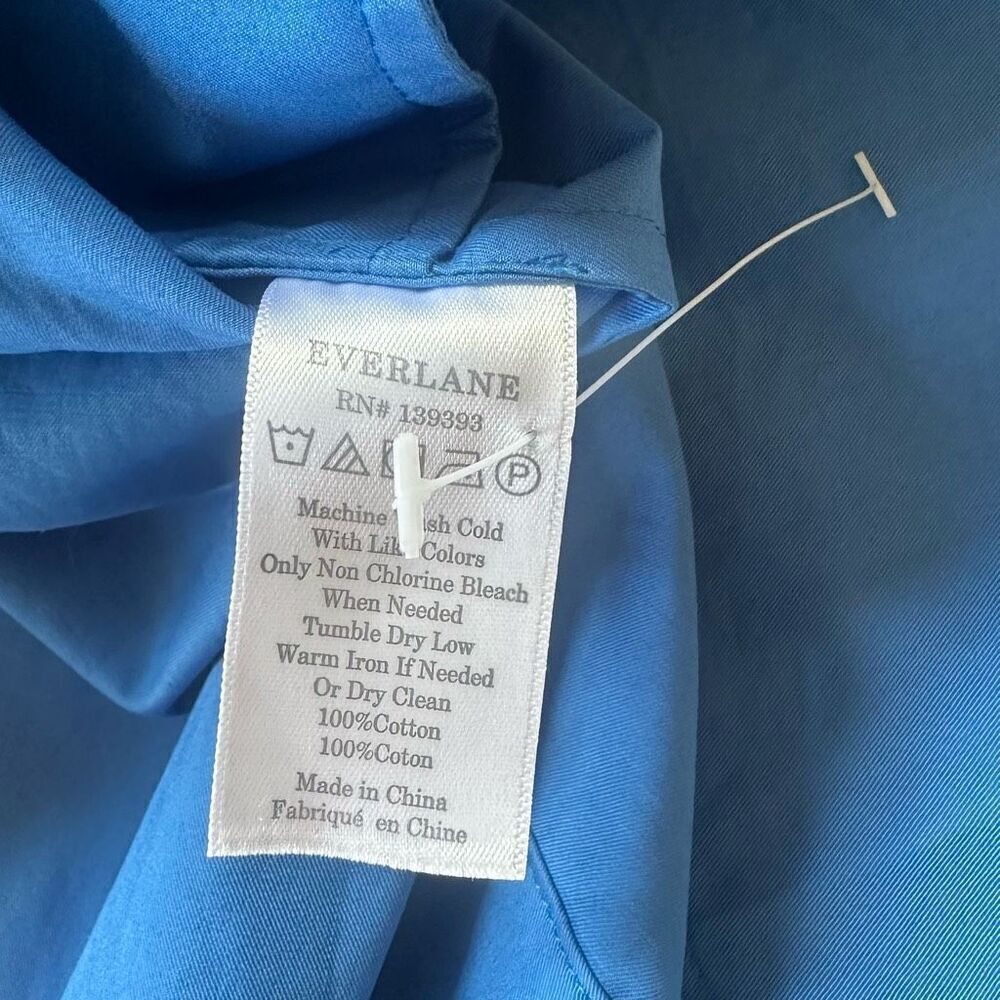 Everlane Clean Cotton A-Line Mini Shift Dress in Blue Size 12 NWT - Picture 5 of 5
